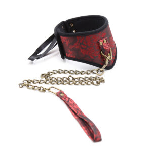 Collare in Raso con Guinzaglio: Accessorio Elegante per Giochi di Dominazione