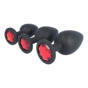 Virgite - Set 3 Plug Silicone E13 - Nero