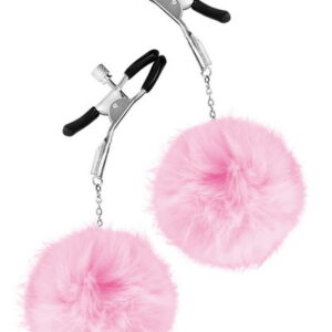 Sweet Caress - Pinza per Capezzoli Regolabile con Pon Pon - Rosa