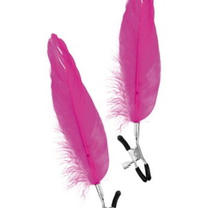 Sweet Caress - Pinza per Capezzoli Regolabile con Piuma - Rosa