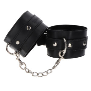 Cavigliere in Pelle Sintetica Nera - Eleganza e Versatilità per le Tue Fantasie BDSM