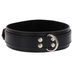 Heavy D-Ring Collare Nero - Accessorio BDSM Resistente con Anello a D