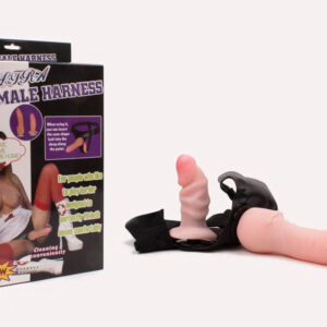 Strap-on penis & anal double dong Flesh