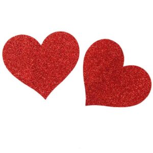 Oh Yeah - Pasties Adesivi con Glitter - Cuore Rosso