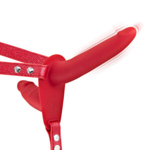 Fetish Tentation - Strap-On Harness Vibrante 15,5 cm - Rosso