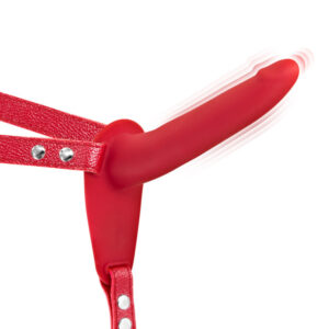 Fetish Tentation - Strap-On Harness Vibrante 15'5 cm - Rosso