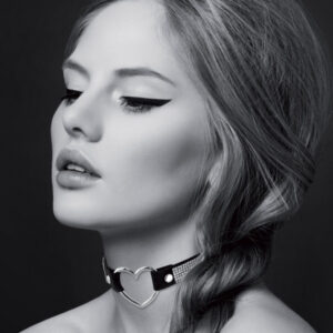 Bijoux Pour Toi - Collare con Strass e Cuore - Nero