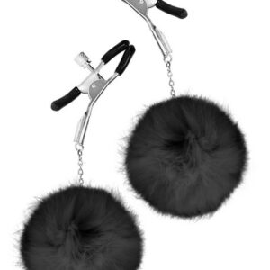 Sweet Caress - Pinza per Capezzoli Regolabile con Pon Pon - Nero