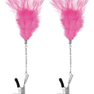 Sweet Caress - Pinza per Capezzoli Regolabile con Piuma - Rosa