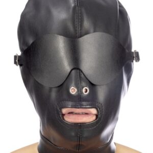 Fetish Tentation - Maschera con Cinturino e Benda Occhi Removibile - Nero