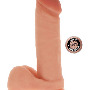 Silicone Dildo 8 Inch w Balls Light skin tone