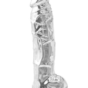 Clear Dildo w. Balls 8 inch Transparent