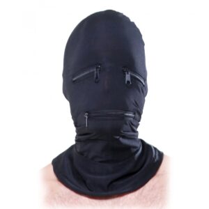 ZIPPER FACE HOOD BLACK