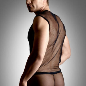 Net set - shirt and thong - black M/L
