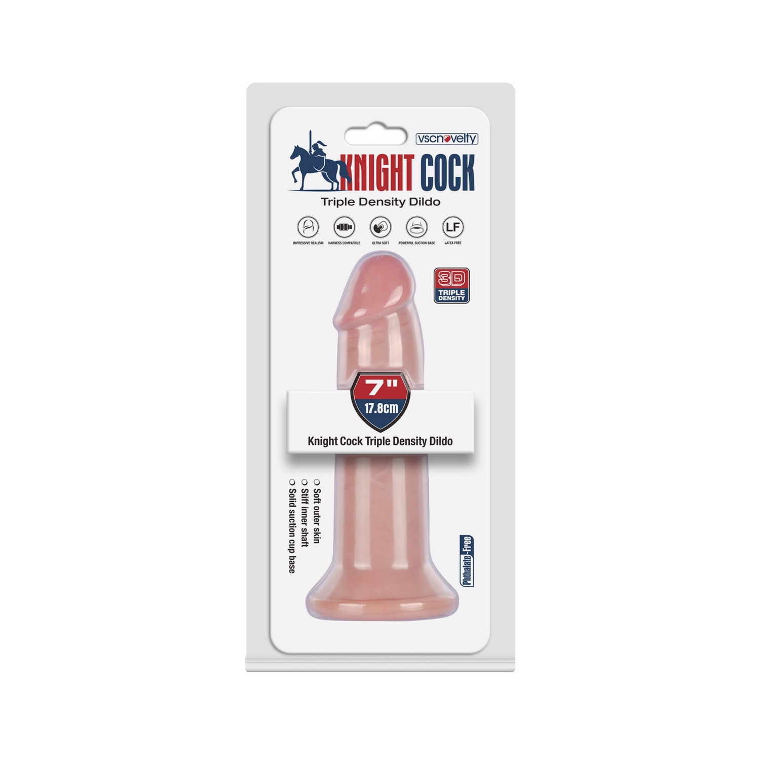 VSC Novelty - Knight Cock 3D Triple Density Dildo - 7" - immagine 2