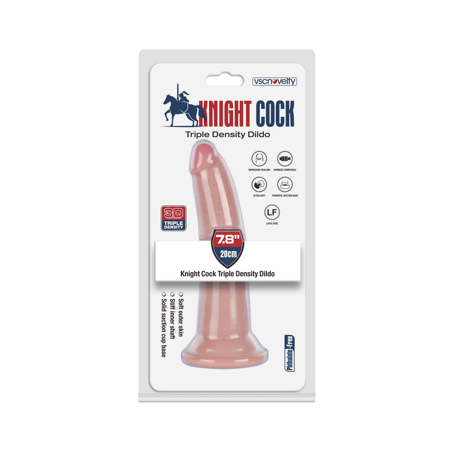 VSC Novelty - Knight Cock 3D Triple Density Dildo - 7.8" - immagine 2