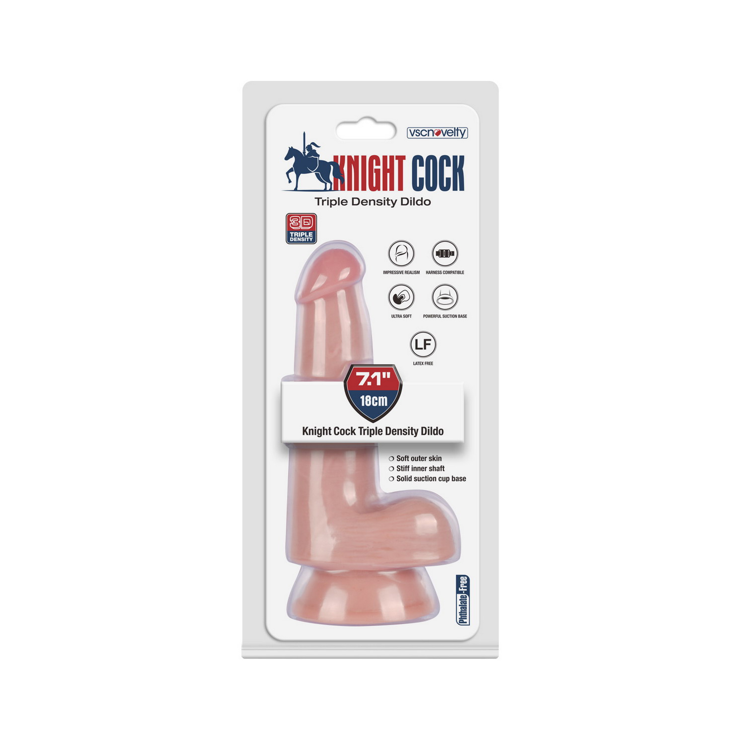 VSC Novelty - Knight Cock 3D Triple Density Dildo - 7.1" - immagine 2