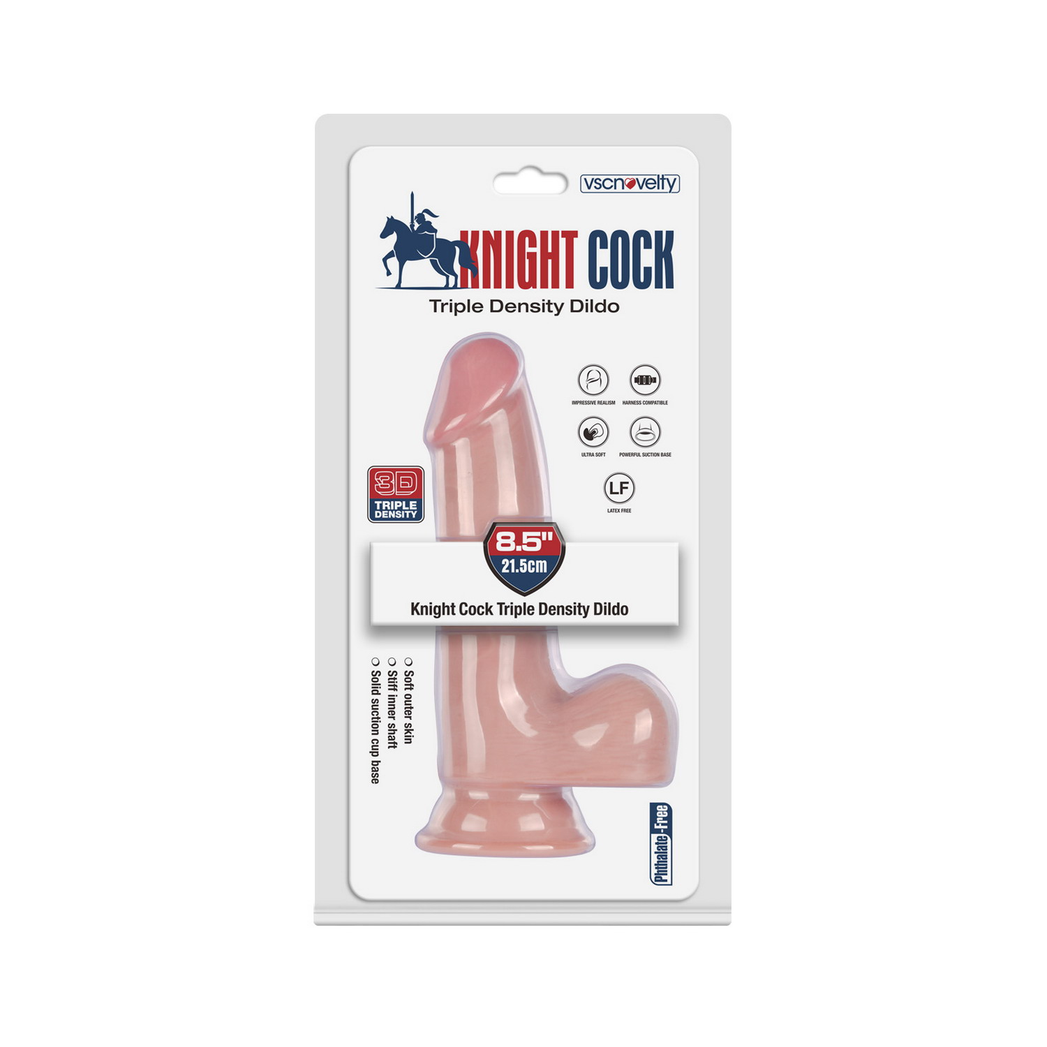 VSC Novelty - Knight Cock 3D Triple Density Dildo - 8.5" - immagine 2