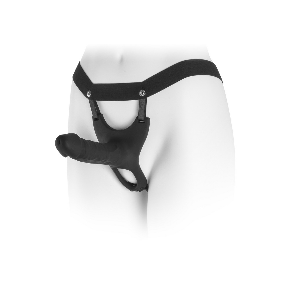 VSC Novelty - Strap-on con Dildo Cavo (Hollow) - 6" - Nero - immagine 3