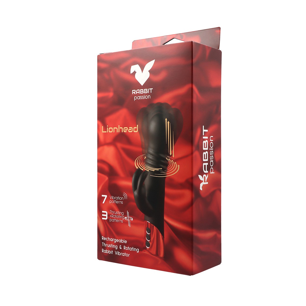 VIBRATORE CONIGLIO RICARICABILE LIONHEAD A SPINTA E ROTAZIONE - immagine 2