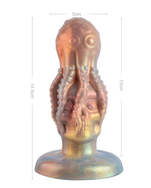 VSC Novelty - Dildo in Silicone Multicolor con Glitter Teschio con Polpo - Devilfish - immagine 3