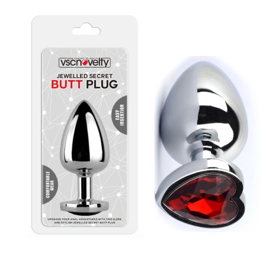 VSC Novelty - Plug Anale con Diamante a Cuore Rosso - L - immagine 2