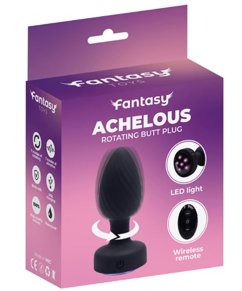 Fantasy Toys - Vibratore Anale Rotante con Telecomando e Luci - Achelous - immagine 2