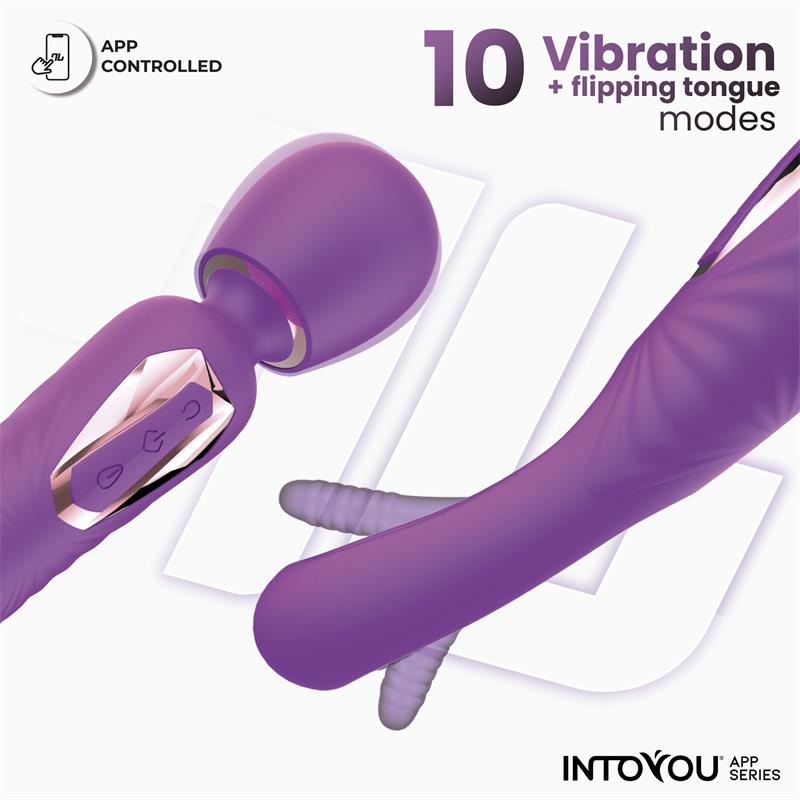 Into You - Salma - Vibratore Wand e Flipping Lingua Interna + APP - immagine 3