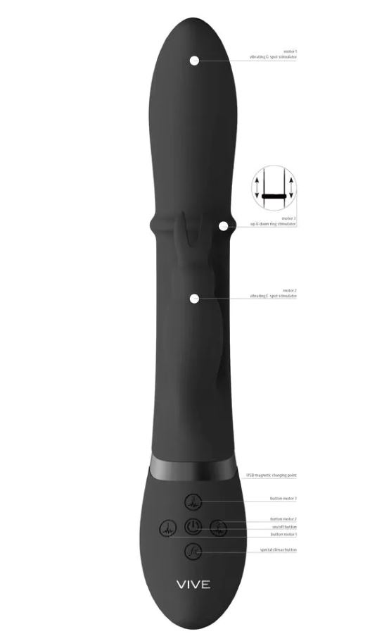 Halo - Vibratore Ring Rabbit - Nero - immagine 4