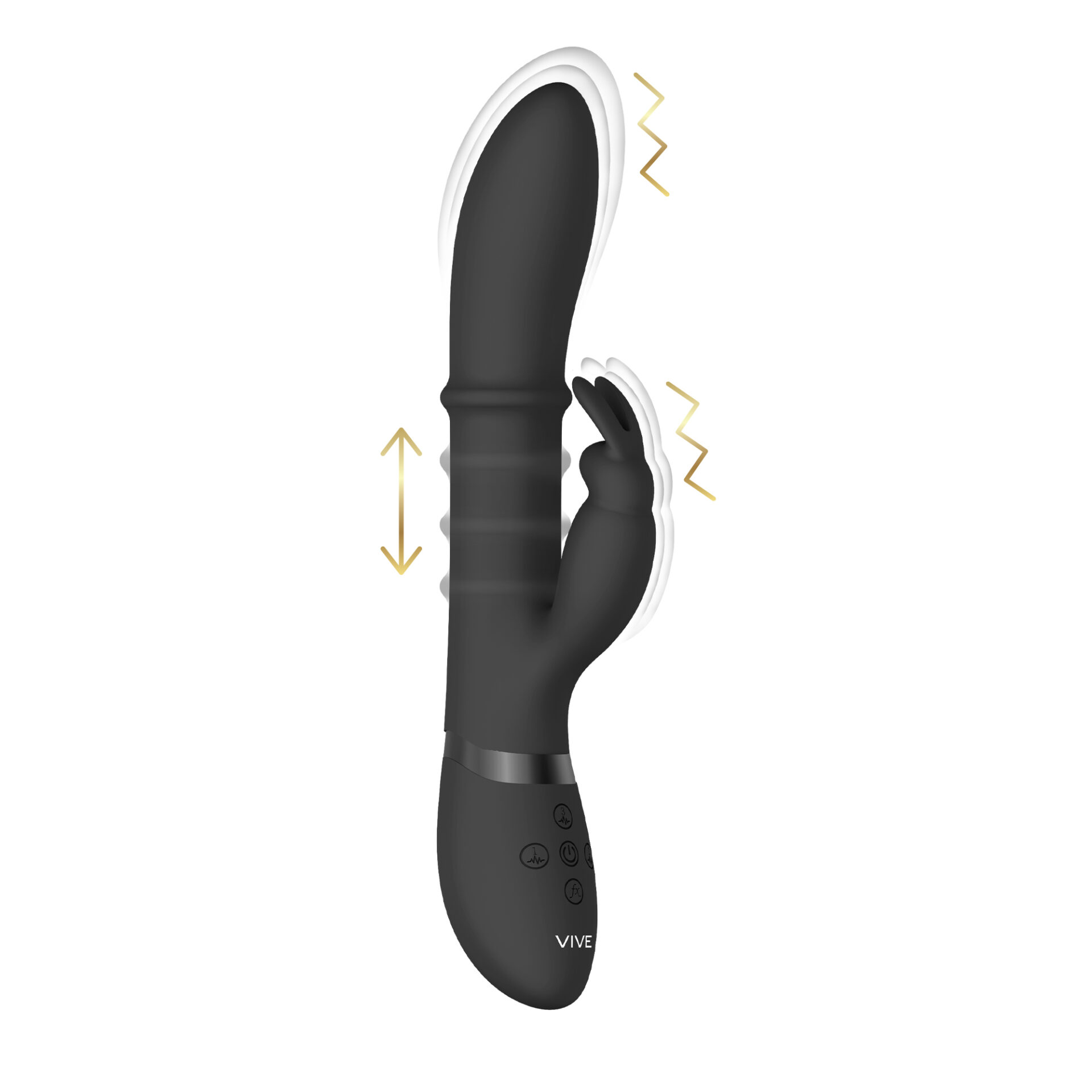 Halo - Vibratore Ring Rabbit - Nero