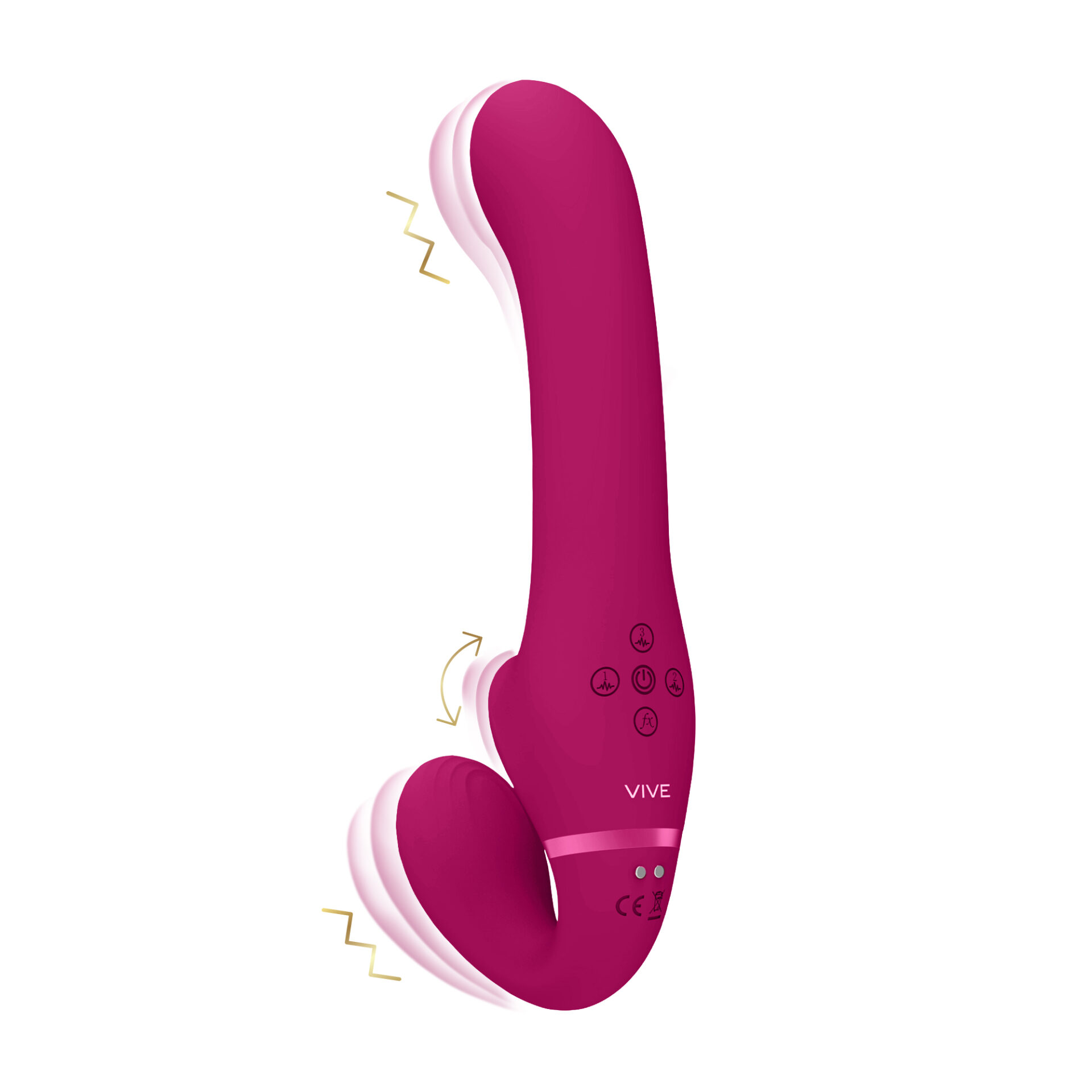 Ai - Strapless Strapless Strapon con doppia vibrazione ad onde d'aria