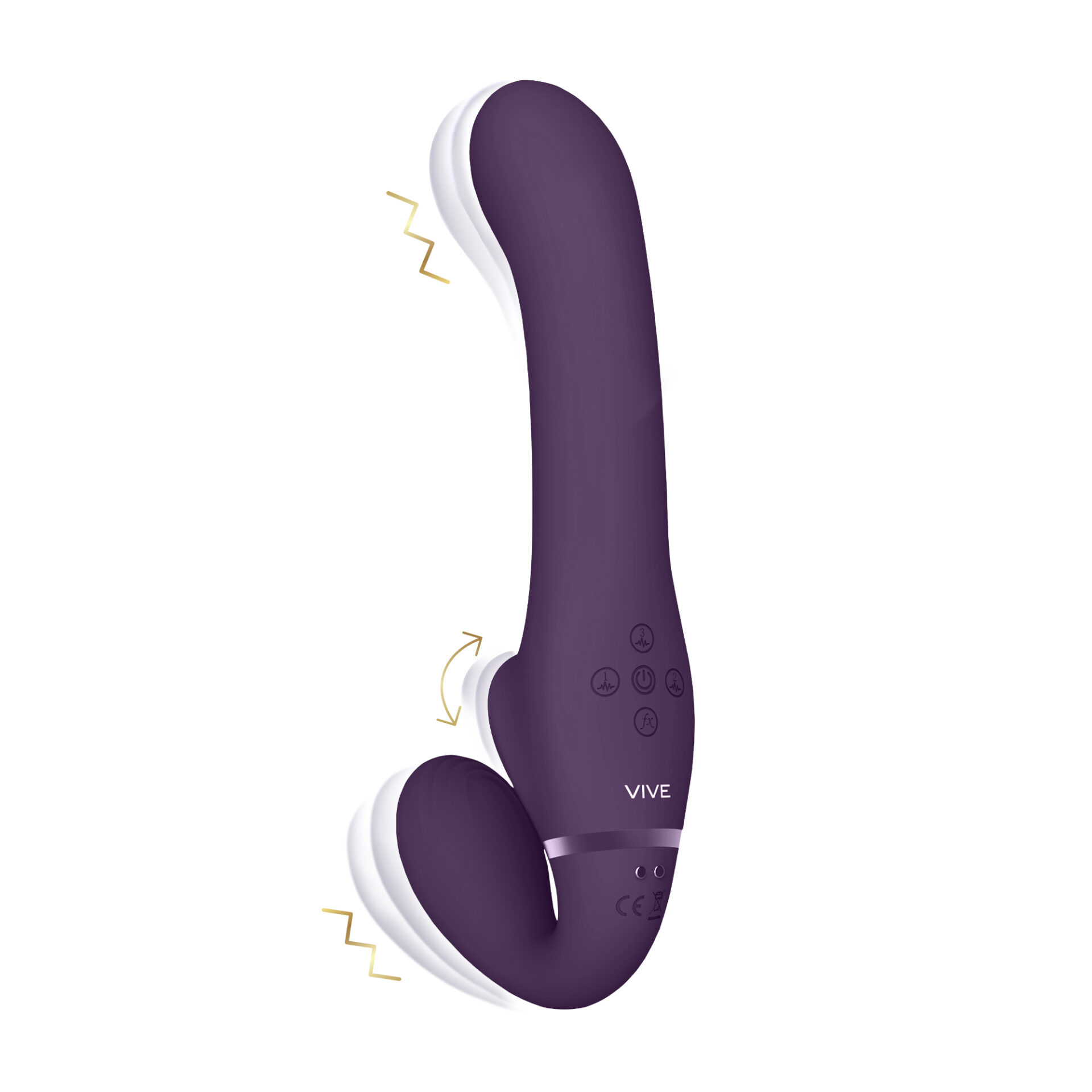 Ai - Strapless Strapless Strapon con doppia vibrazione ad onde d'aria