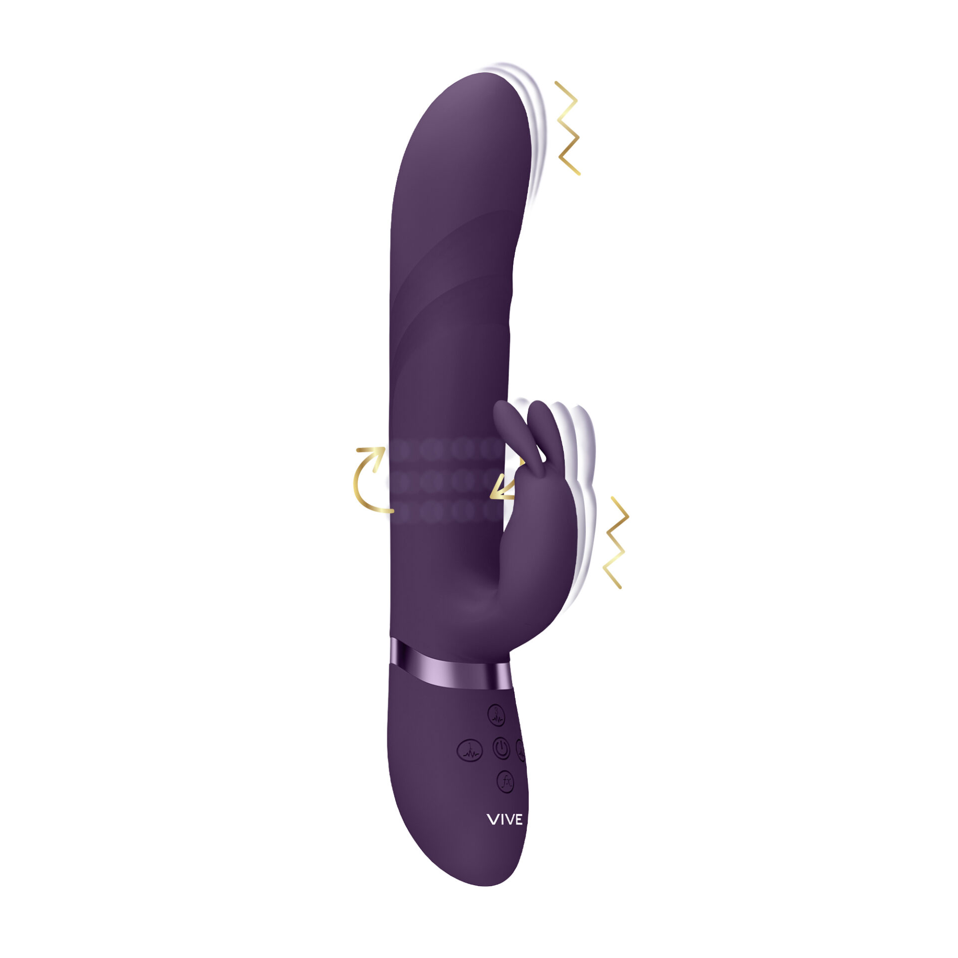 Nari - Perline vibranti e rotanti, Coniglietto per la stimolazione del punto G - Viola