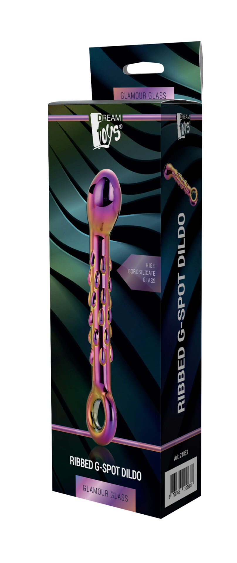 DILDO G-SPOT IN VETRO GLAMOUR CON COSTINE - immagine 2