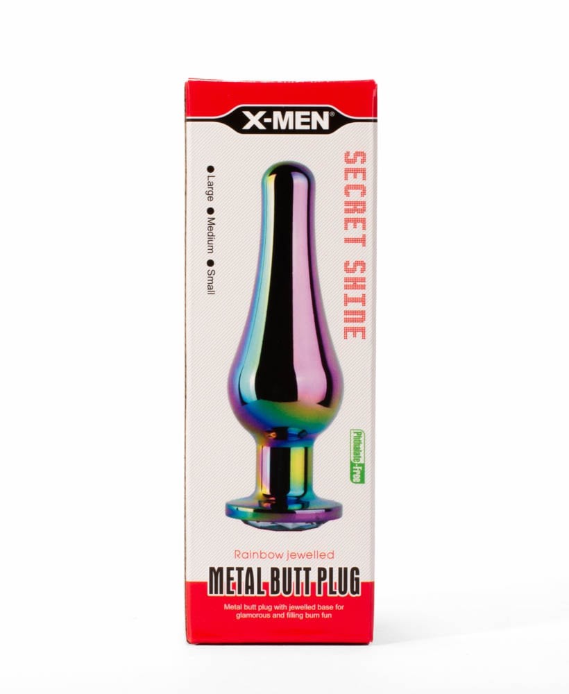 Plug anale in metallo X-MEN Secret Shine Rainbow M - immagine 2