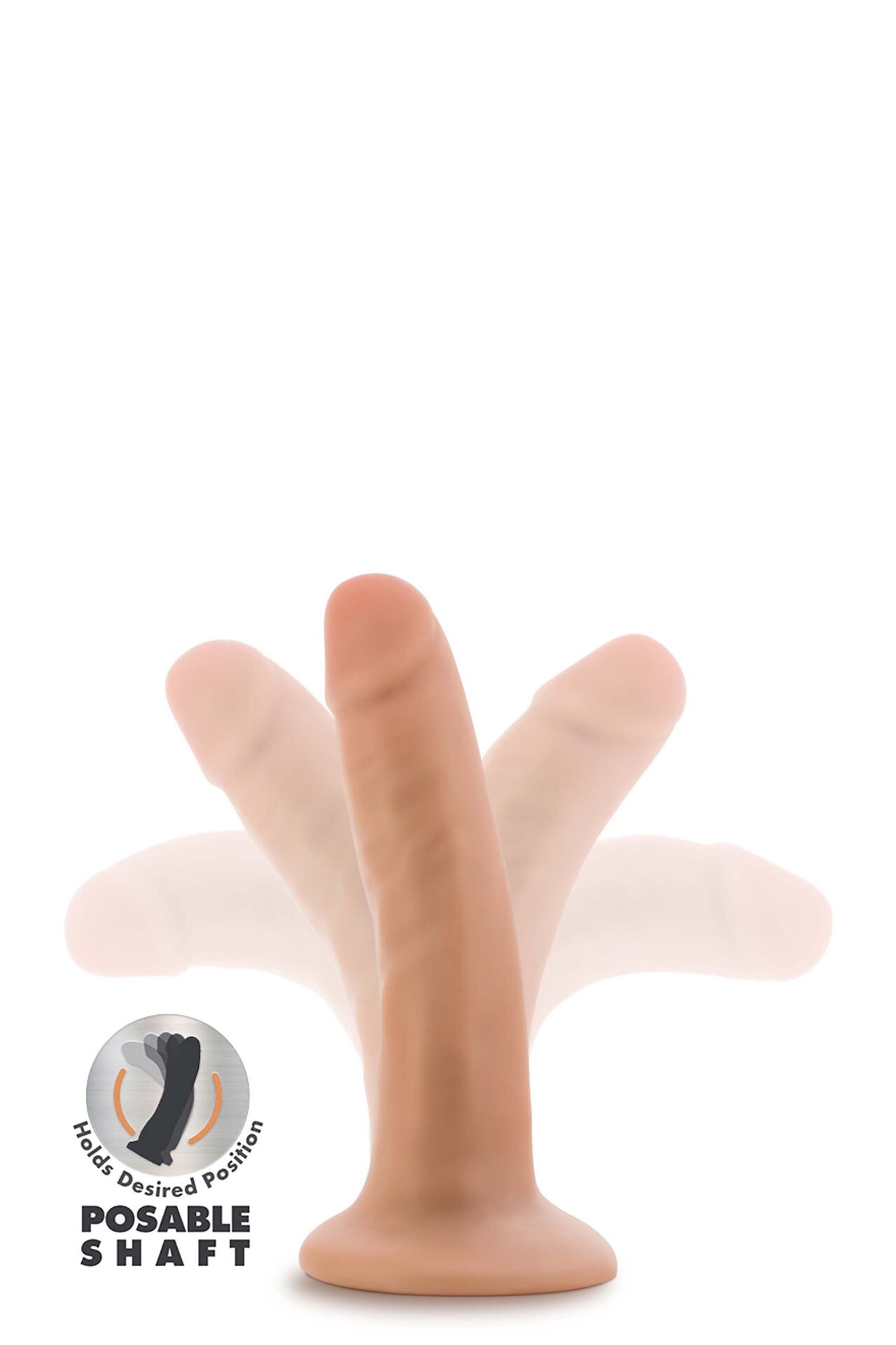 DR. SKIN PLUS DILDO POSABILE DA 5 POLLICI VANIGLIA - immagine 3