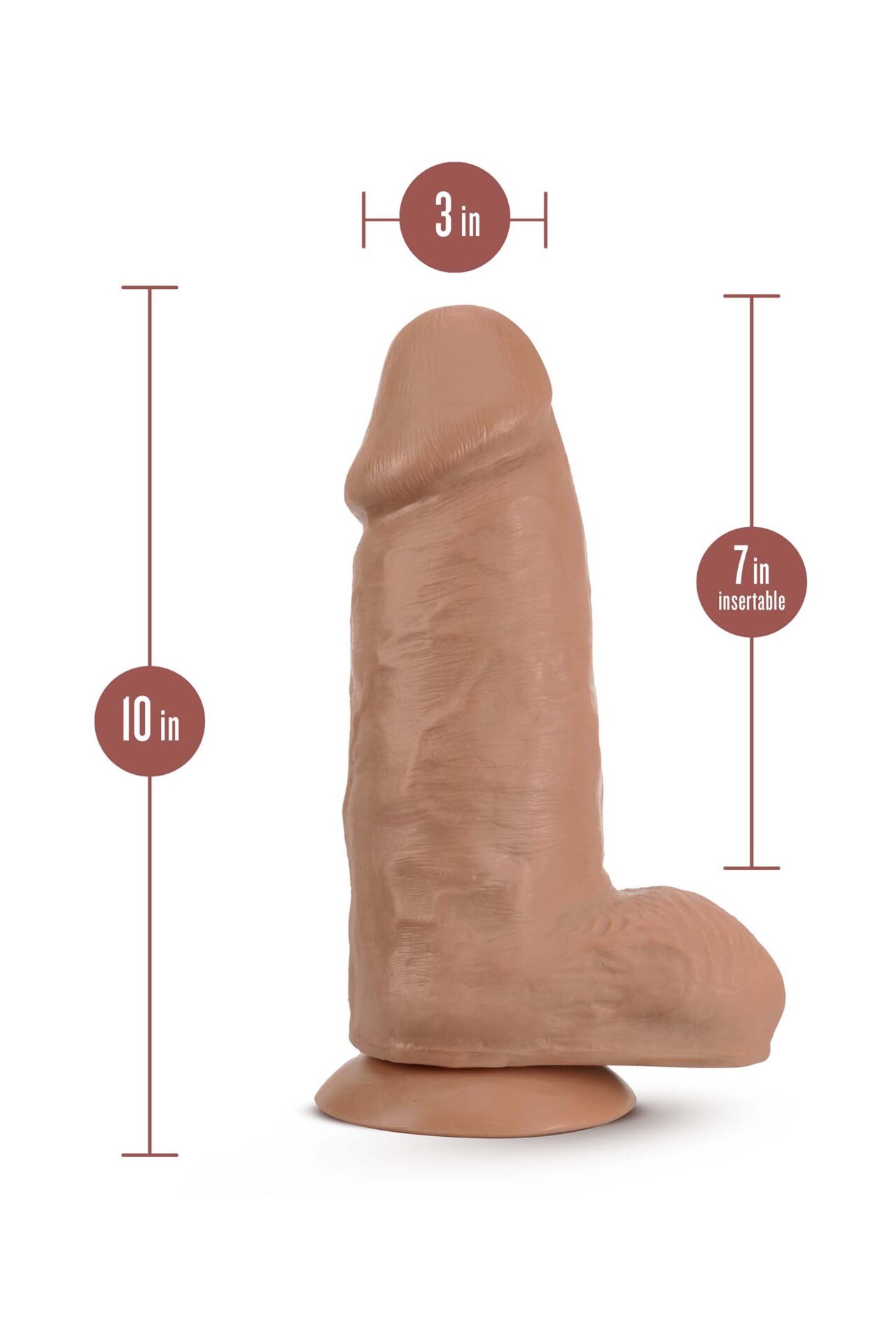 DILDO AU NATUREL CHUB 10 POLLICI MOCHA - immagine 4