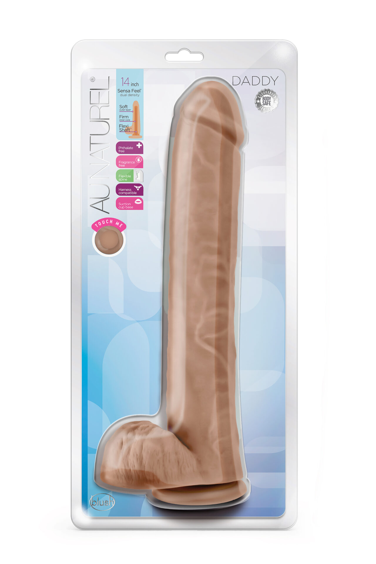 AU NATUREL DADDY 14 INCH SENSA FEEL DILDO MOCHA - immagine 2