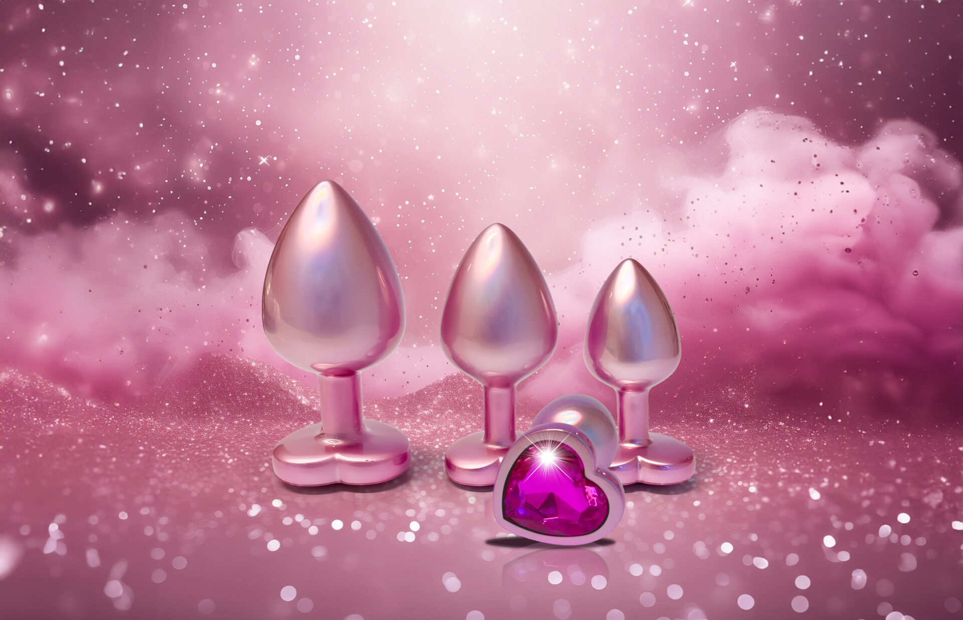 Plug GLEAMING LOVE PEARL ROSA MEDIO - immagine 4