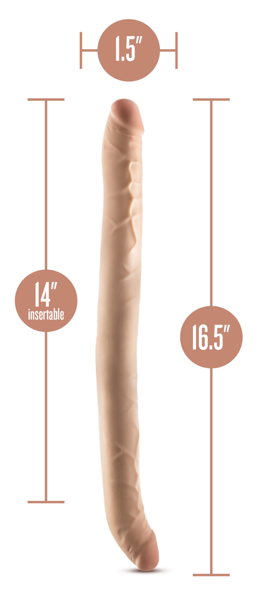 DR. SKIN PLUS 16.5" DOPPIO DONG POSIZIONABILE BEIGE - immagine 3