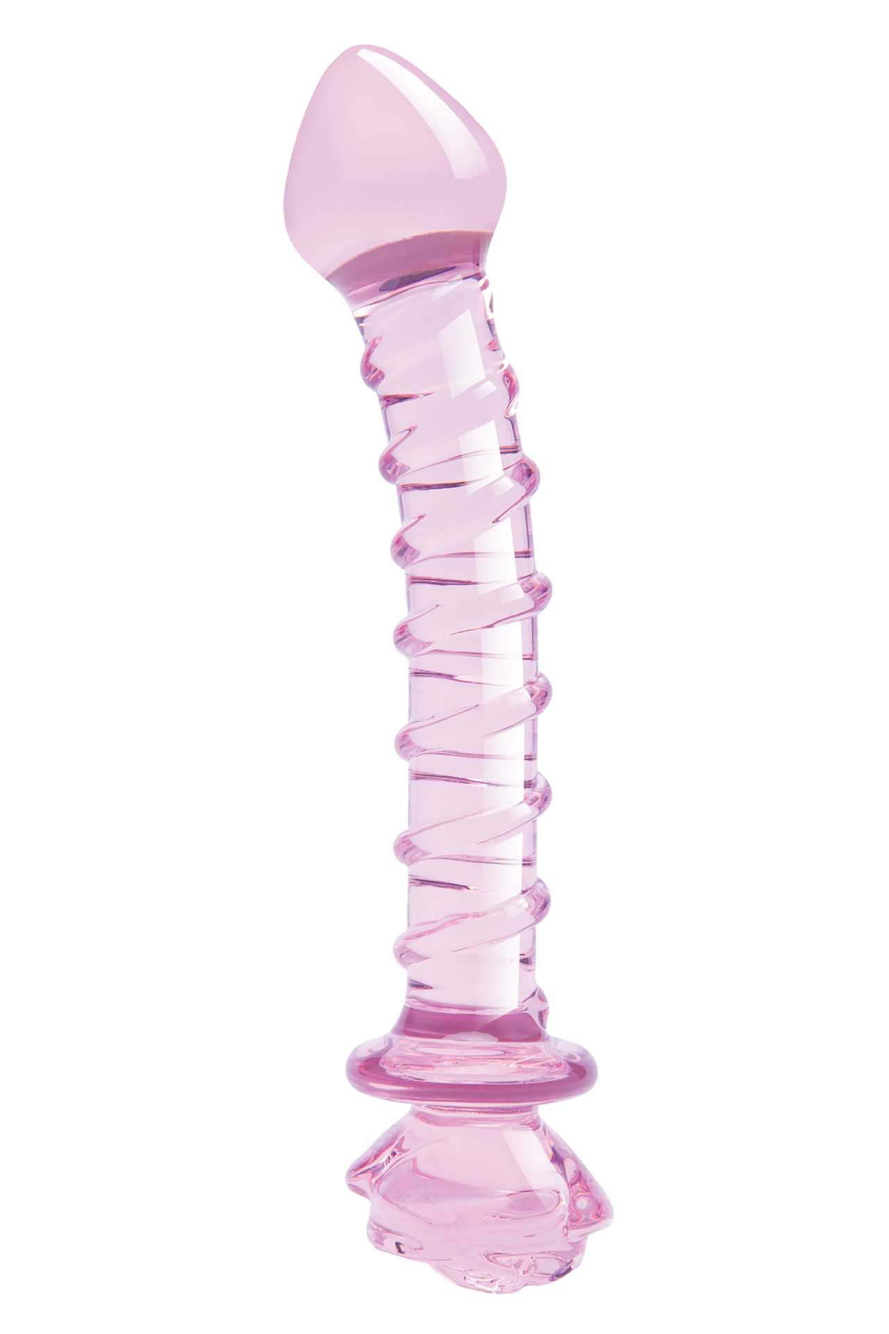 DILDO A SPIRALE CON ROSA IN VETRO Smaltato PER IL PUNTO G - immagine 3