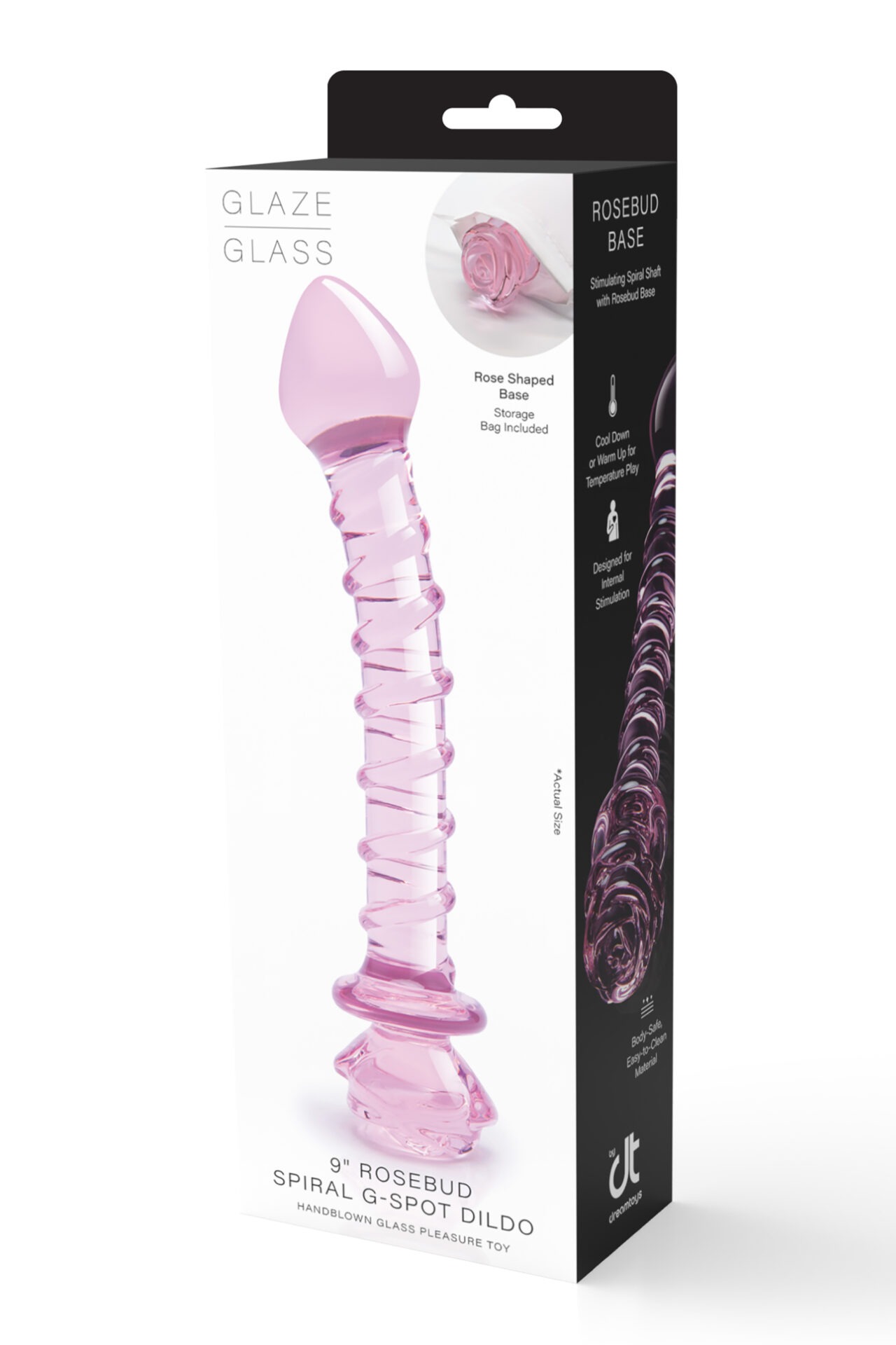 DILDO A SPIRALE CON ROSA IN VETRO Smaltato PER IL PUNTO G - immagine 16