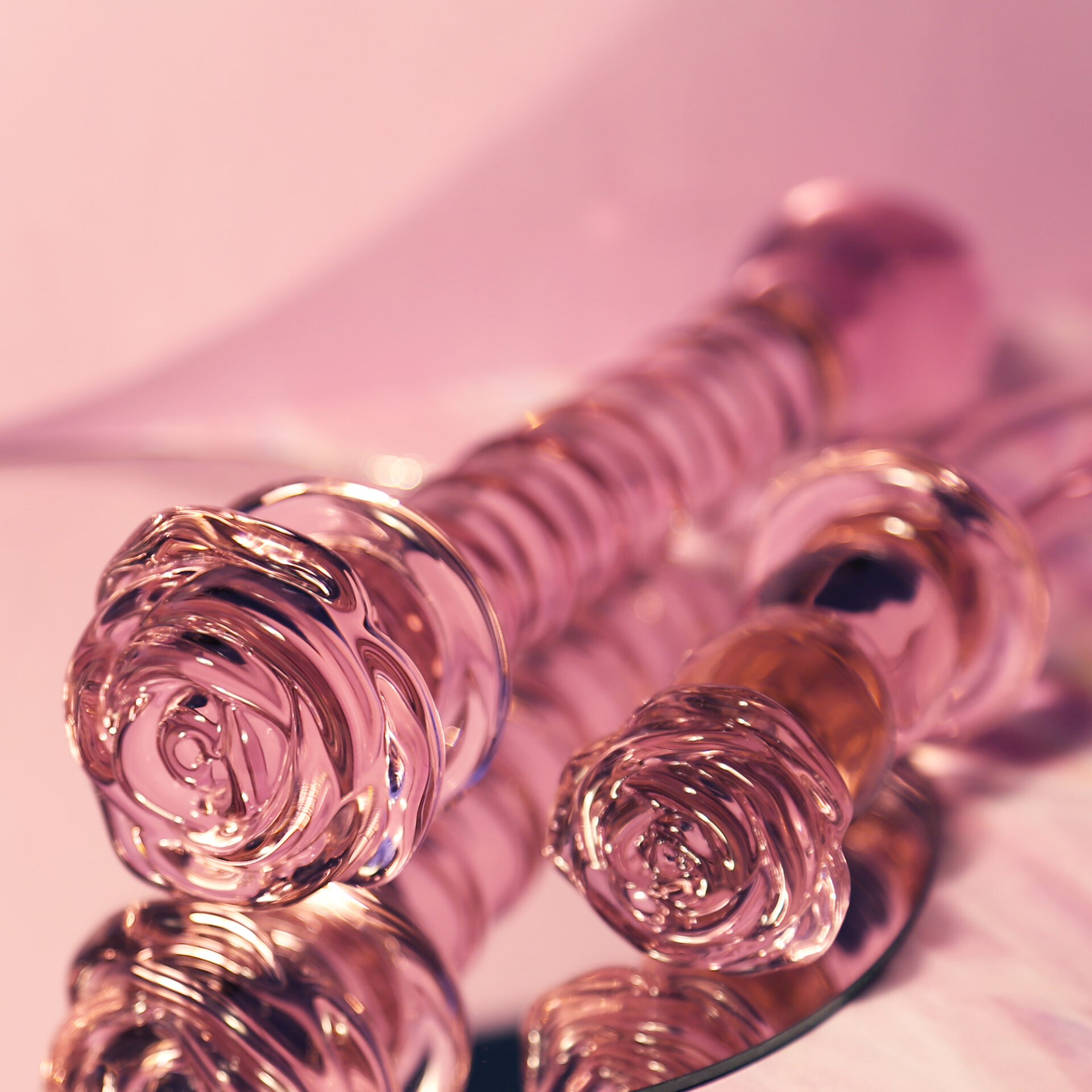 DILDO A SPIRALE CON ROSA IN VETRO Smaltato PER IL PUNTO G - immagine 15
