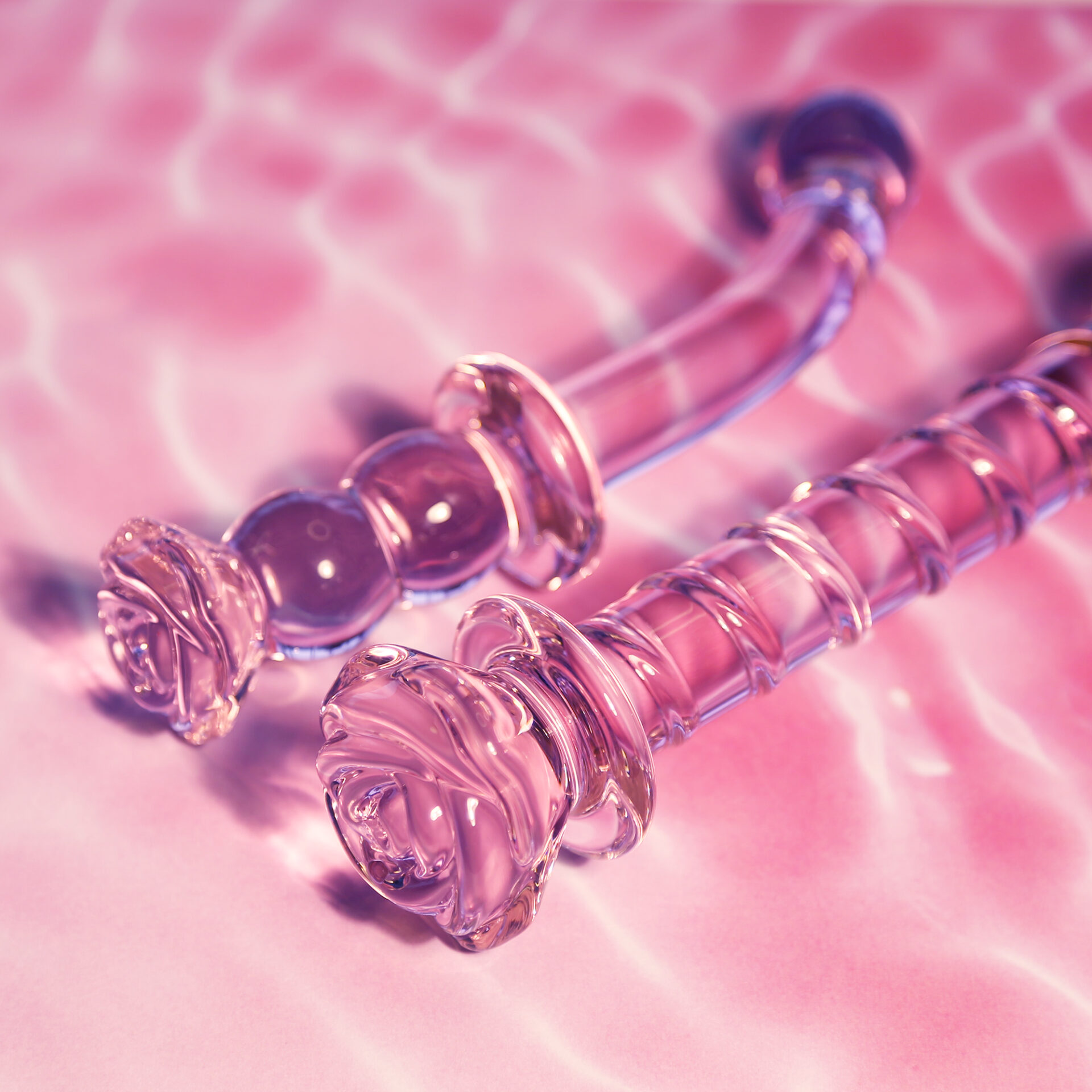 DILDO A SPIRALE CON ROSA IN VETRO Smaltato PER IL PUNTO G - immagine 13