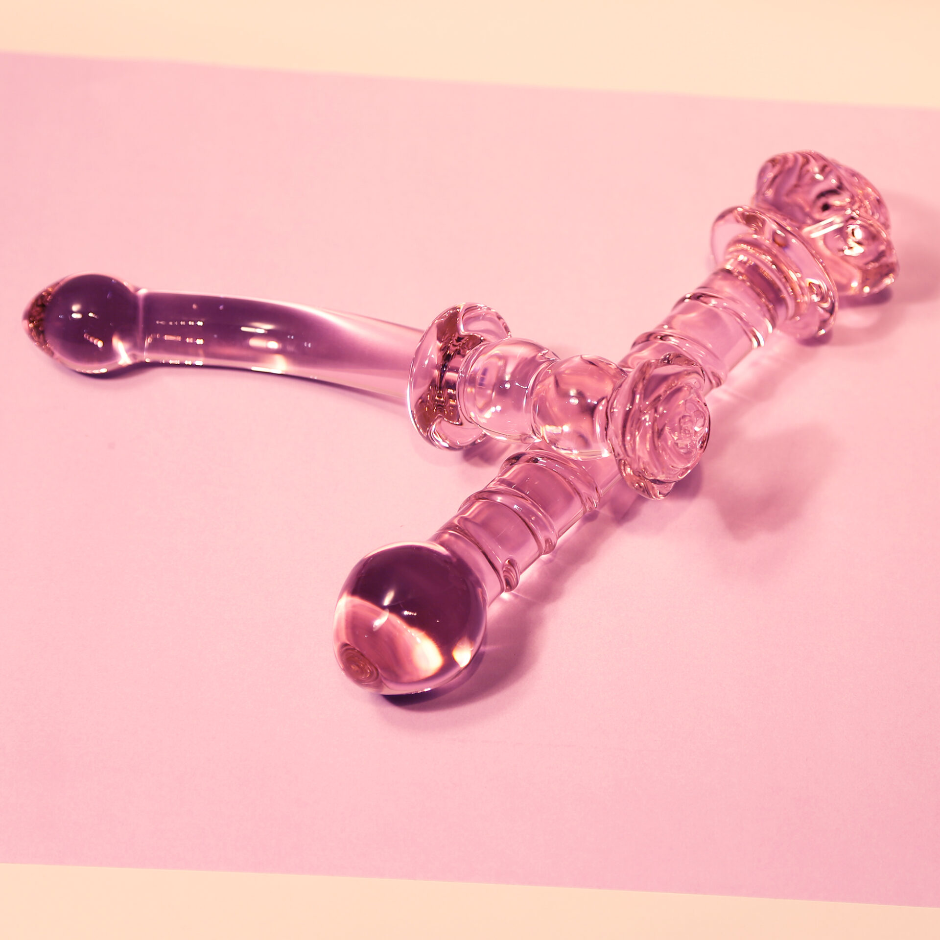 DILDO A SPIRALE CON ROSA IN VETRO Smaltato PER IL PUNTO G - immagine 12