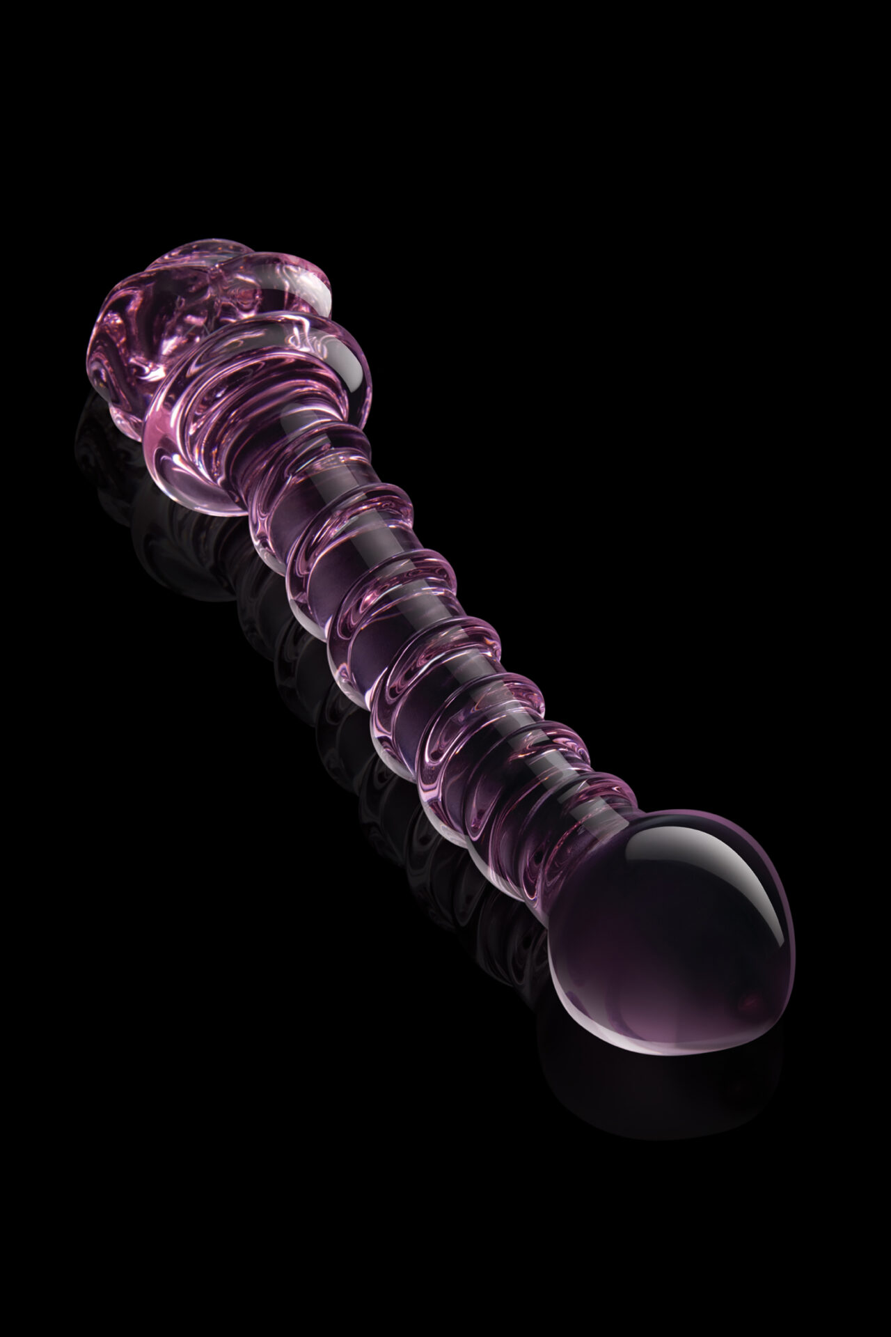 DILDO A SPIRALE CON ROSA IN VETRO Smaltato PER IL PUNTO G - immagine 7