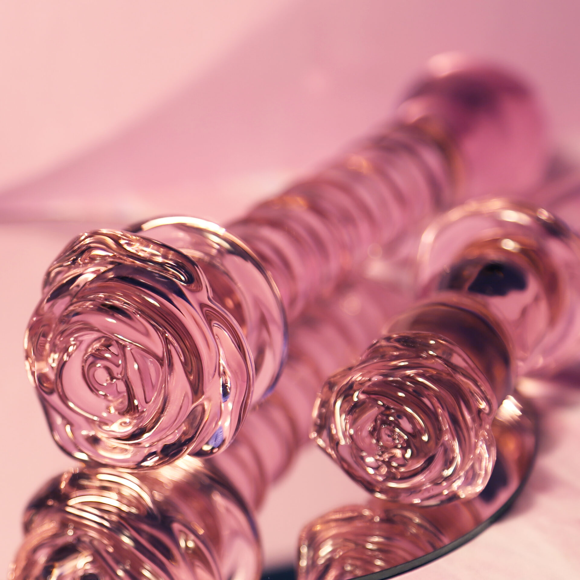 DILDO A SPIRALE CON ROSA IN VETRO Smaltato PER IL PUNTO G - immagine 6