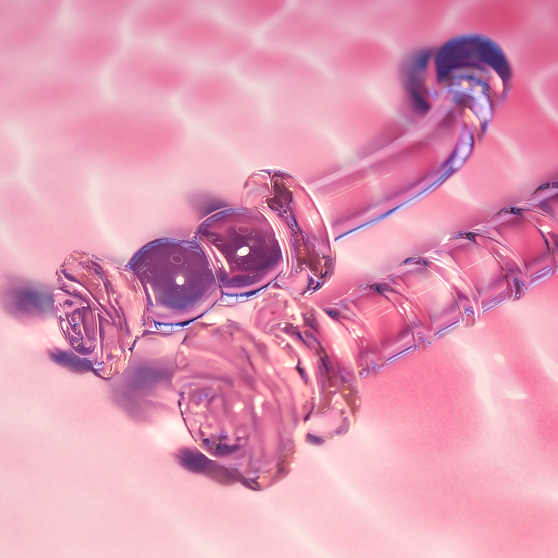 DILDO A SPIRALE CON ROSA IN VETRO Smaltato PER IL PUNTO G - immagine 14