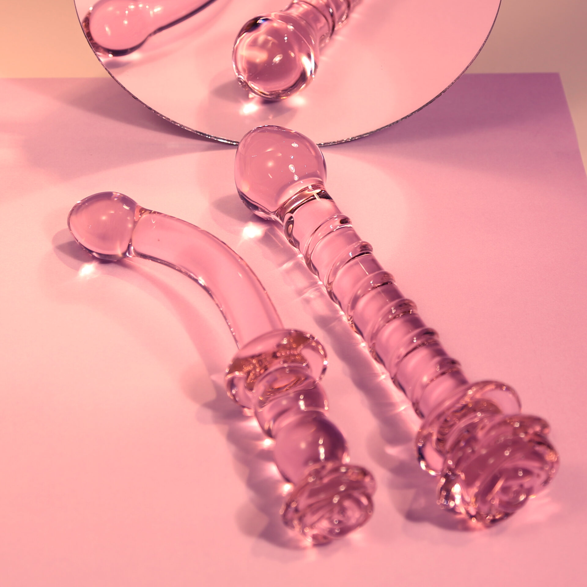 DILDO A SPIRALE CON ROSA IN VETRO Smaltato PER IL PUNTO G - immagine 11