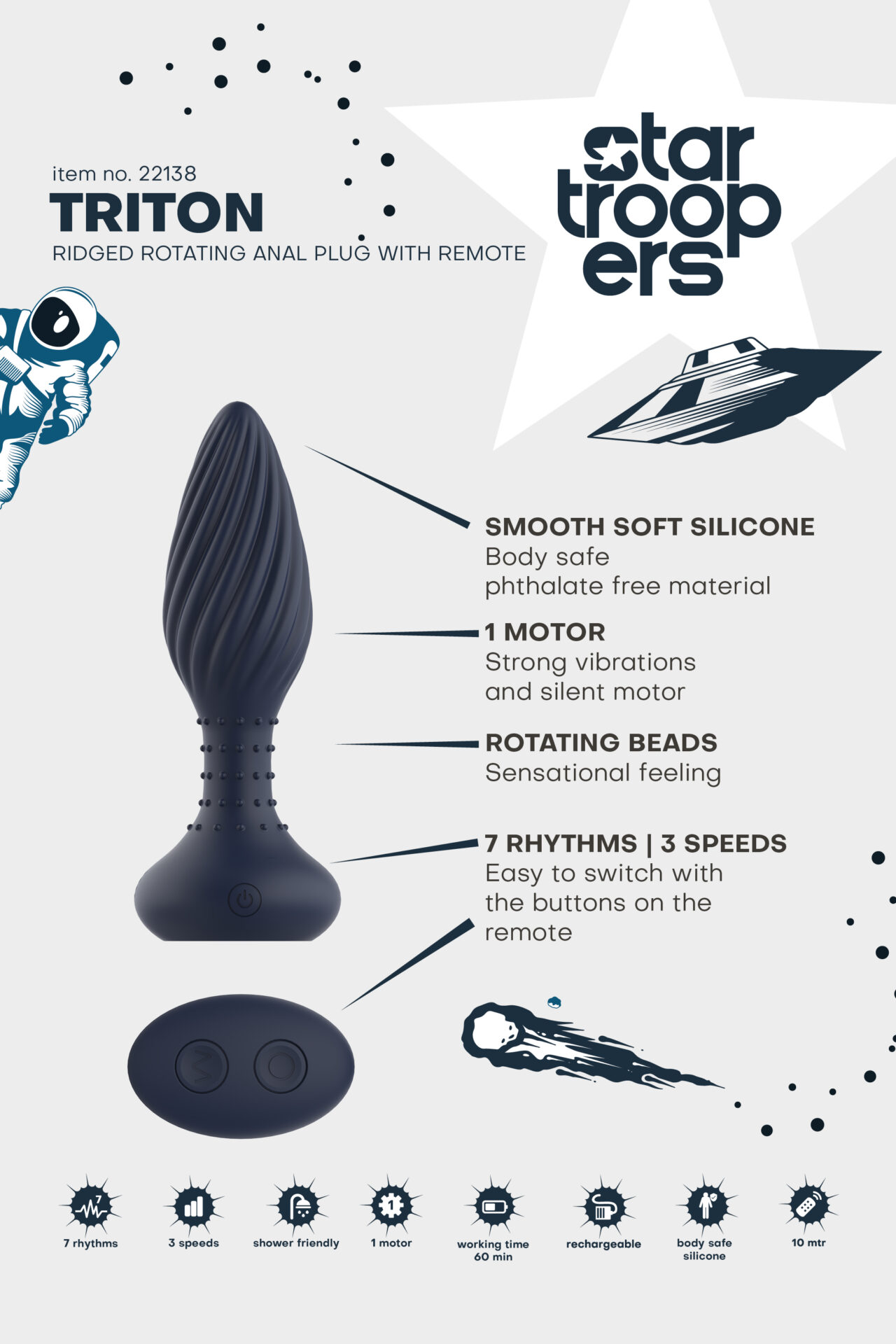 PLUG ANALE VIBRANTE STARTROOPERS TRITON - immagine 11